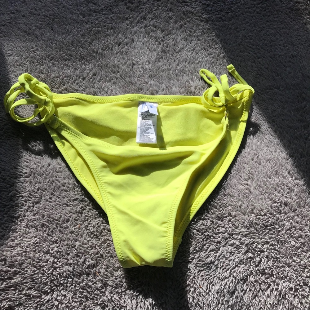 Neon yellow string bikini bottom